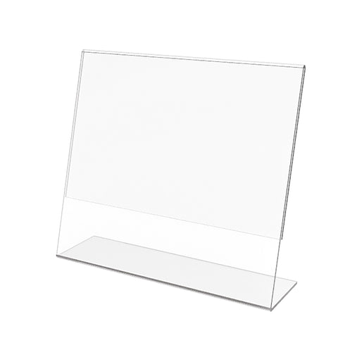 FixtureDisplays® 6PK 11 x 8.5" Clear Acrylic Sign Holder with Slant Back Design Landscape , Horizontal Picture Frame 19780-11X8.5-6PK