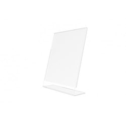 FixtureDisplays® 24PK 4 x 5" Clear Acrylic Sign Holder with Slant Back Design Portrait, Vertical Picture Frame 19780-4X5-24PK