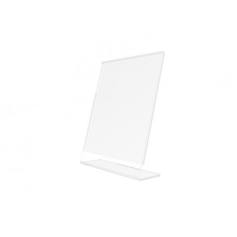FixtureDisplays® 24PK 4 x 5" Clear Acrylic Sign Holder with Slant Back Design Portrait, Vertical Picture Frame 19780-4X5-24PK