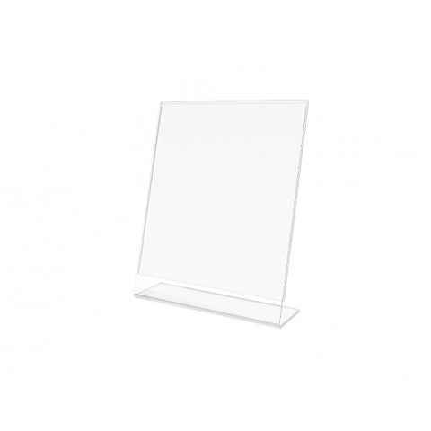 FixtureDisplays® 12PK 4 x 5" Clear Acrylic Sign Holder with Slant Back Design Portrait, Vertical Picture Frame 19780-4X5-12PK