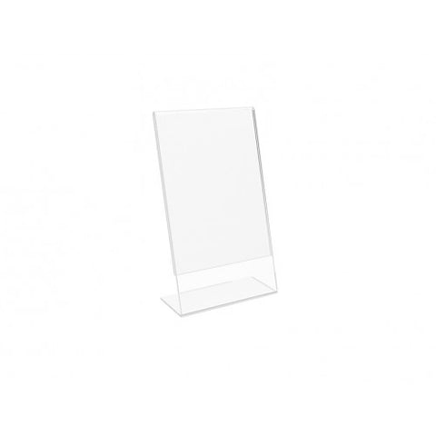 FixtureDisplays® 6PK 4 x 6" Clear Acrylic Sign Holder with Slant Back Design Portrait, Vertical Picture Frame 19780-4X6-6PK