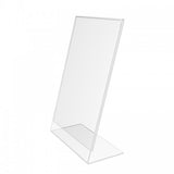 FixtureDisplays® 6PK 5.5 x 8.5" Clear Acrylic Sign Holder with Slant Back Design Portrait, Vertical Picture Frame 19780-5.5X8.5-CLEAR-6PK