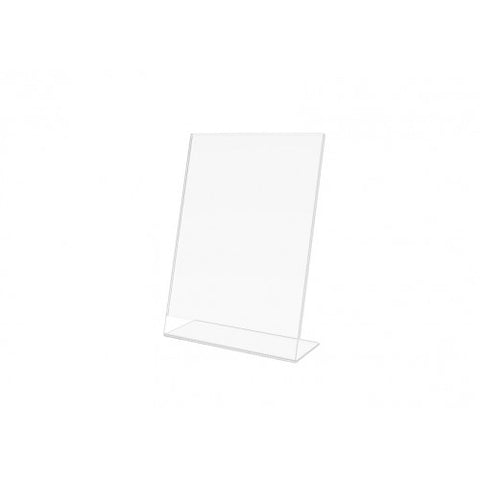 FixtureDisplays® 24PK 5 x 7" Clear Acrylic Sign Holder with Slant Back Design Portrait, Vertical Picture Frame 19780-5X7-CLEAR-24PK