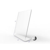 FixtureDisplays® 24PK 5 x 7" Clear Acrylic Sign Holder with Slant Back Design Portrait, Vertical Picture Frame 19780-5X7-CLEAR-24PK