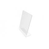FixtureDisplays® 24PK 5 x 7" Clear Acrylic Sign Holder with Slant Back Design Portrait, Vertical Picture Frame 19780-5X7-CLEAR-24PK