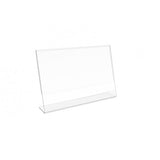 FixtureDisplays® 24PK 6 x 4" Clear Acrylic Sign Holder with Slant Back Design Landscape , Horizontal Picture Frame 19780-6X4-24PK