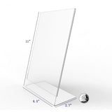 FixtureDisplays® Acrylic Sign Holder Picture Frames 19780 size 4 X 5" / 4 X 6" / 5 X 7" / 5.5 X 8.5" / 6 X 4" / 7 X 5" / 8.5 X 11" / 11 X 8.5 clear Acrylic Sign Holder with Slant Back Design