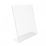 FixtureDisplays® 3PK 8 x 10" Clear Acrylic Sign Holder with Slant Back Design Portrait, Vertical Picture Frame 19780-8X10-CLEAR-3PK