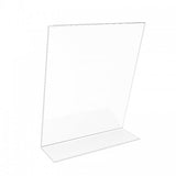 FixtureDisplays® 6PK 8 x 10" Clear Acrylic Sign Holder with Slant Back Design Portrait, Vertical Picture Frame 19780-8X10-CLEAR-6PK