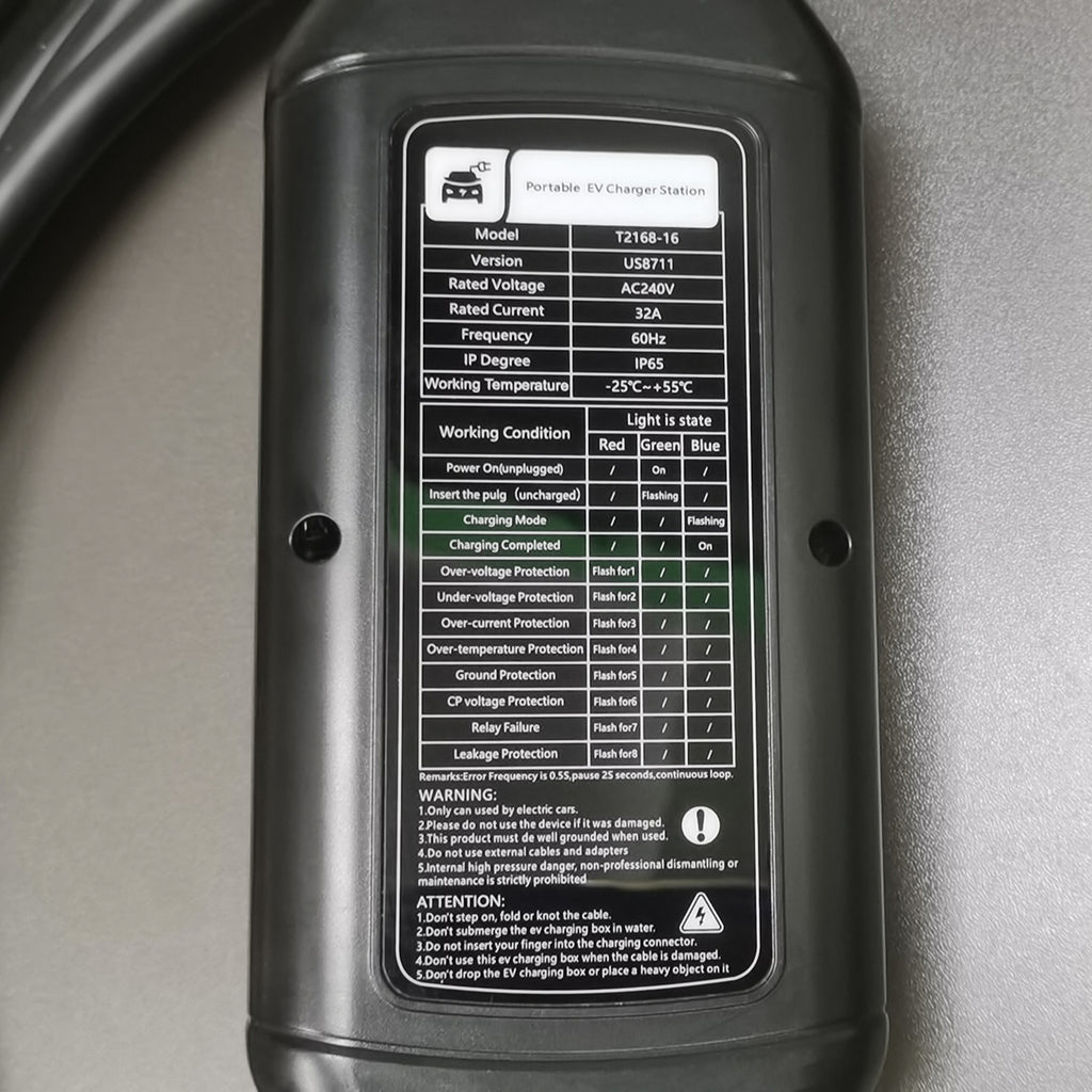 Câble De Charge Portable Tesla Niveau 1 Et 2 (110V-240V) - 5 Mètres (16.4 FT) - Précommande 90 Jours