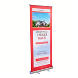 31.5"W X 80"H Portable Aluminum Alloy Vertical Retractable Roll Up Banner Stand 22163