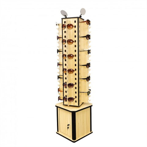 FixtureDisplays? 4-Sided Wood Floor Display Storage Holds 72-Pair Sunglass Readingglass Retail 2558-4B
