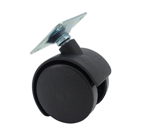 1.5 Inch Plastic Wheel Metal Top Plate 360 Degree Rotation Swivel Caster Black