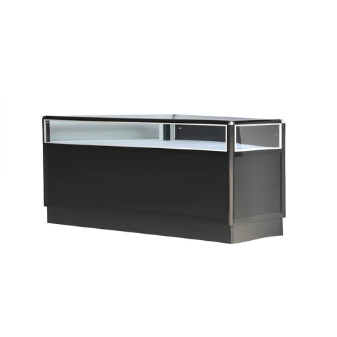 Black aluminum showcase 1/3 vision 70 inch frame shelf retail store display