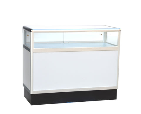 Aluminum showcase 1/3 vision 70 inch frame shelf retail store display