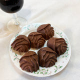 6-PIECE 4.7 OZ CHOCOLATE GOURMET HOMEMADE SNACK LARGE ROSE SHAP WITH NUTS CHOCOLATE-LARGEROSE