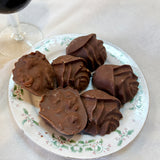 6-PIECE 4.7 OZ CHOCOLATE GOURMET HOMEMADE SNACK LARGE ROSE SHAP WITH NUTS CHOCOLATE-LARGEROSE