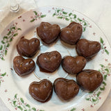 10-PIECE 3 OZ CHOCOLATE GOURMET HOMEMADE SNACK WITH NUTS RAISED HEART SHAPE CHOCOLATE-RAISEHEART