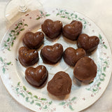 10-PIECE 3 OZ CHOCOLATE GOURMET HOMEMADE SNACK WITH NUTS RAISED HEART SHAPE CHOCOLATE-RAISEHEART