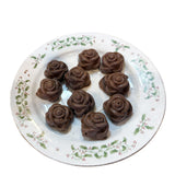 10-PIECE 2OZ CHOCOLATE GOURMET HOMEMADE SNACK WITH NUTS SMALL ROSE SHAPE CHOCOLATE-SMALLROSE