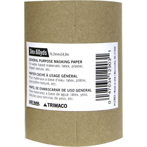 Trimaco 12903 B3 3 x 60Yd General Purpose Masking Paper-1PK