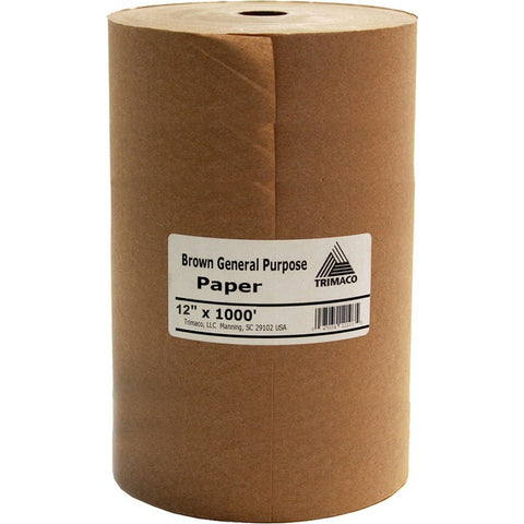 Trimaco 12107 BL12 12 x 1000' Brown General Purpose Masking Paper-1PK