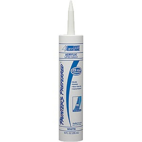 White Lightning W13000010 10 oz. White Painters Preferred Acrylic Latex Caulk Plastic Tube 12/pk