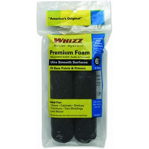 Whizz 54064 6 Black Premium Foam Mini Roller 2Pk