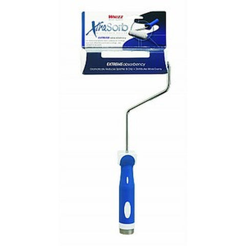Whizz 72600 6 Xtrasorb Microfiber Blue Strip 3/8 Nap Mini Roller w/ 13 Frame-1PK