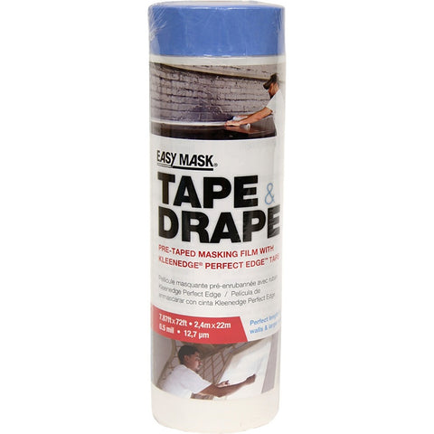 Trimaco 396490 Easy Mask 2.4m x 22m(8'x72') Tape & Drape Plastic Pretaped Drop Cloth-1PK