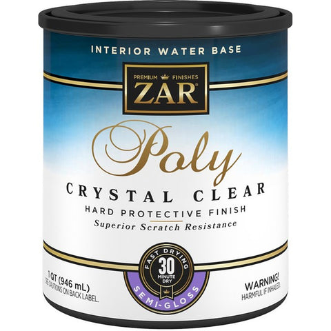 Zar 34512 Qt Semi Gloss Poly Crystal Clear Int WB-1PK