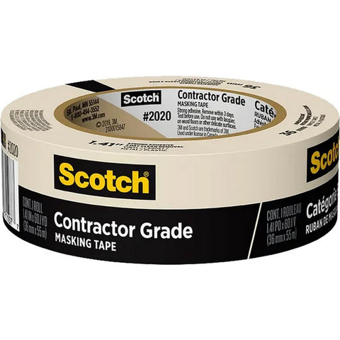 3M 2020-36AP 1.41 x 60.1yd (36mm) Scotch Contractor Grade Masking Tape-1PK