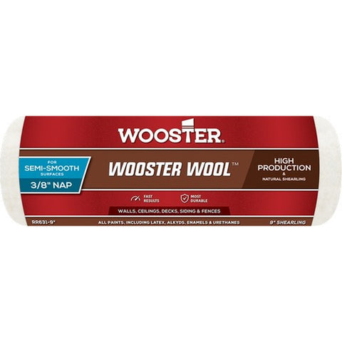 Wooster RR631 9 x 3/8 Nap Wool Roller Cover-1PK