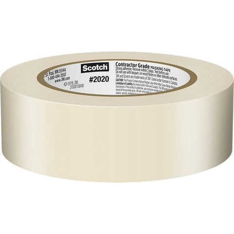3M 2020-36AR-BK 1.41 x 60.1yd (36mm) Scotch Contractor Grade Masking Tape Bulk (24/pk)