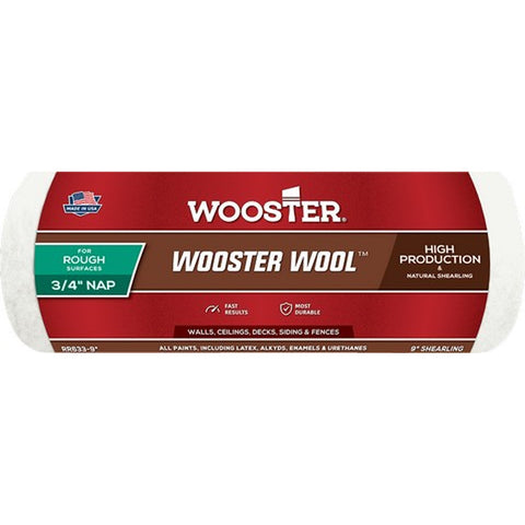 Wooster RR633 9 x 3/4 Nap Wool Roller Cover-1PK