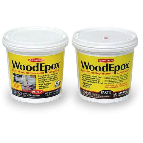 Abatron WE2QKR qt Part A + qt Part B WoodEpox Epoxy Wood Filler-1PK