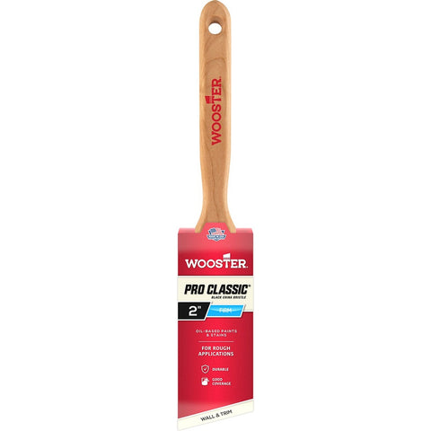 Wooster Z1293 2 Pro Classic Black China Firm Bristle Angle Sash Paint Brush-1PK