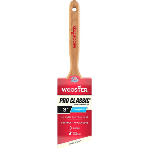 Wooster Z1293 3 Pro Classic Black China Firm Bristle Angle Sash Paint Brush-1PK