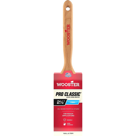 Wooster Z1202 2-1/2 Pro Classic Black China Firm Bristle Flat Sash Paint Brush-1PK