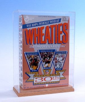 Acrylic Cereal Box 12 oz Display Case with Painted Wood Base 100049