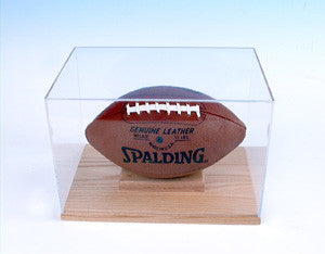 Football Display case Solid Oak Base 100115