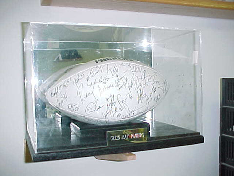 Football Display case Solid Oak Black Base 100118