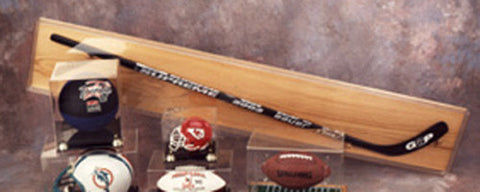 Hockey Stick Acrylic display case with a oak base 100154