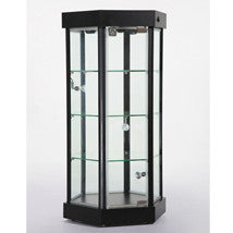 Lighted Hexagonal Countertop Display Case 100281