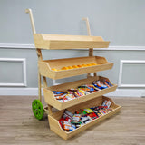 Wood Flower Cart Vending Cart Farmers Market Wagon Stand Retail Kiosk 44x57x36 101090 90 Day Lead Time