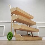 Wood Flower Cart Vending Cart Farmers Market Wagon Stand Retail Kiosk 44x57x36 101090 90 Day Lead Time