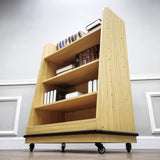 Wood Book Shelf Mobile Bakery Rack Retail Merchandise FixtureDisplay 30X20X50 101140
