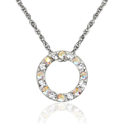 N587BS 04 Silver Birthstone Revrsbl Aus Crystal Necklace Apr