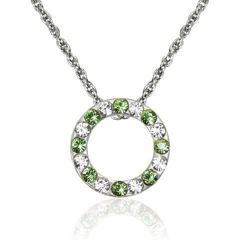 N587BS 08 Silver Birthstone Revrsbl Aus Crystal Necklace Aug