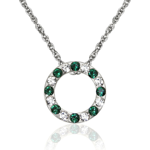 N587BS 05 Silver Birthstone Revrsbl Aus Crystal Necklace May